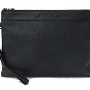 LOUIS VUITTON Black Monogram Pouch